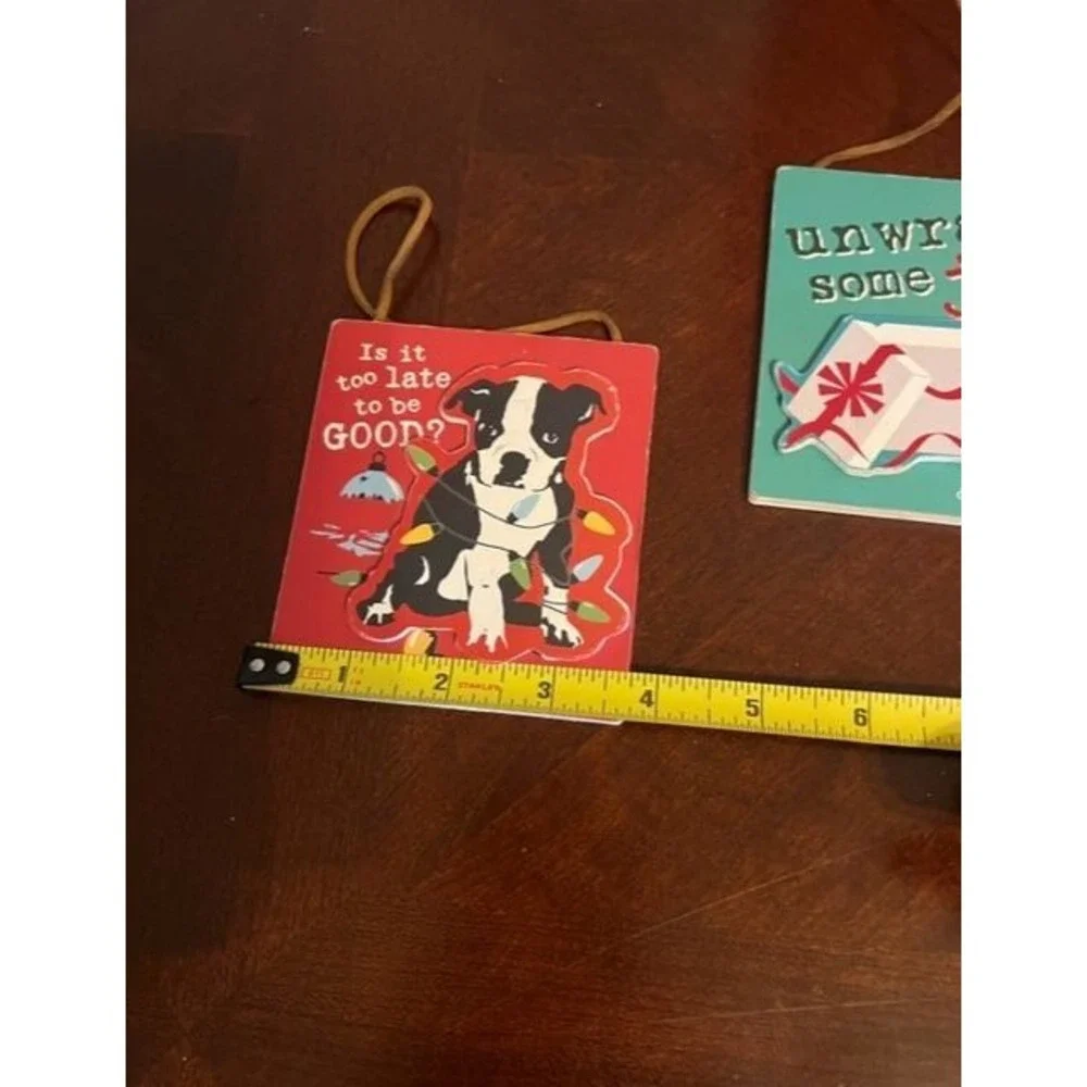 Dog Is Good Holiday Wall‎ Plaques Set By Kurt S. Adler dog lover festive design